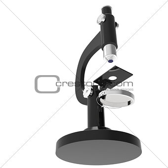 isolated science microscope render