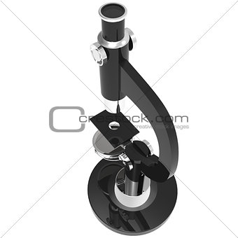 isolated science microscope render