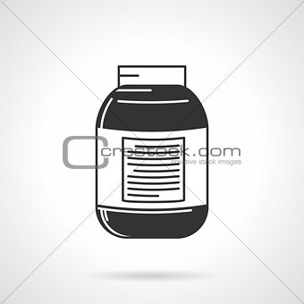 Vector icon for black supplements jar