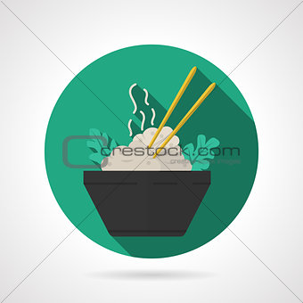 Rice dish flat vector icon