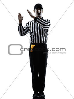 american football referee gestures intentional grounding silhoue