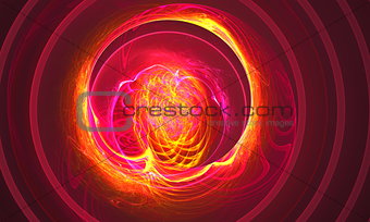 Another supernova near foreground as the storming of the red ball Fractal graphics