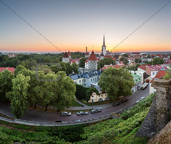 Aerial View of Tallinn Old Town from Toompea Hill at Dawn, Talli