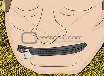 Zipper Covering Mouth