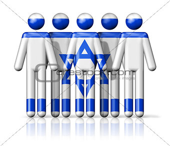 Flag of Israel on stick figure