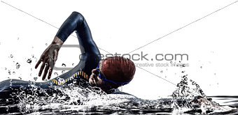 man triathlon iron man athlete swimmers swimming