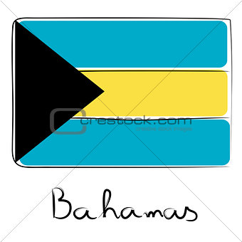 Bahamas flag doodle