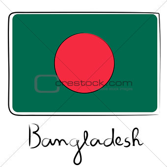 Bangladesh flag doodle