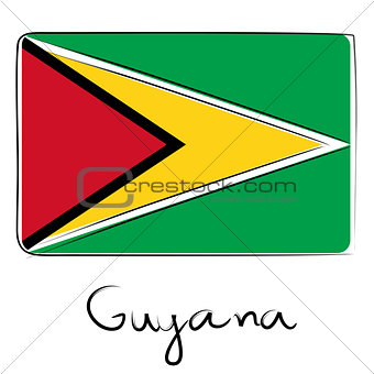 Guyana flag doodle