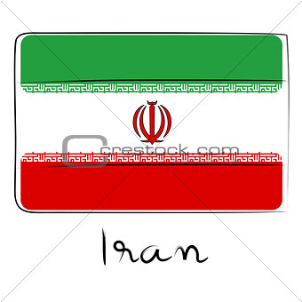 Iran flag doodle