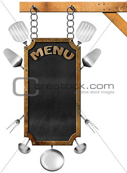 Food Menu - Blackboard with Chain