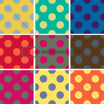 seamless patterns, polka dots set