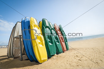 beach canoes