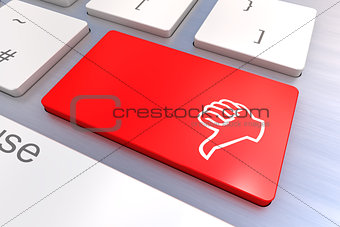 Computer keyboard with thumb gesturing hand key