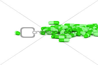 A Group of Medical Pills on a white background