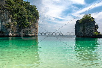 Andaman Sea beach on PhiPhi island, Turistic paraise in Thailand
