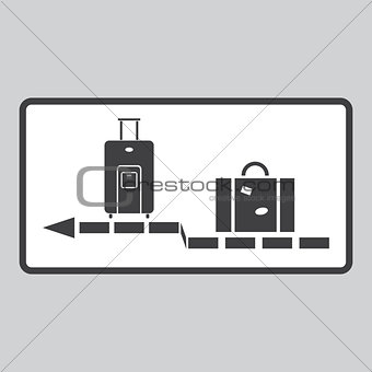 Luggage carousel travel vector icon