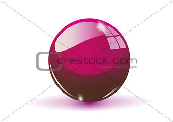 Glass sphere, claret vector ball.
