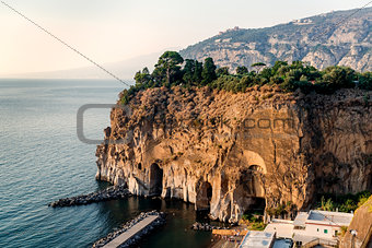 Cliffs at Marina di Cassano, Piano di Sorrento. Italy