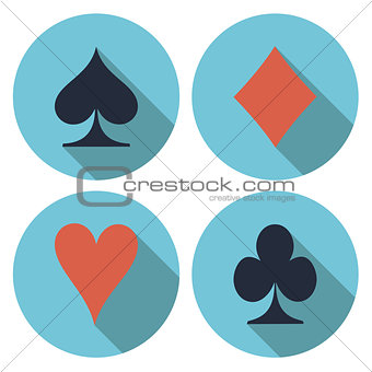 Playing card's flat vector