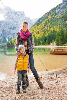Mother and daughter together smiling at Lake Bries