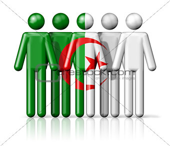 Flag of Algeria on stick figure