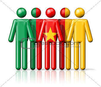 Flag of Cameroon on stick figure