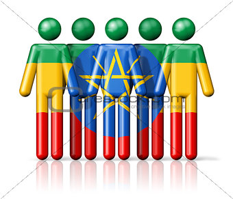 Flag of Ethiopia on stick figure