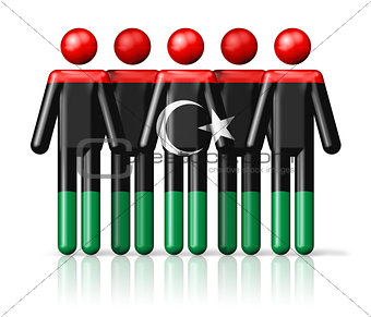 Flag of Libya on stick figure