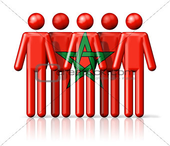 Flag of Morocco on stick figure