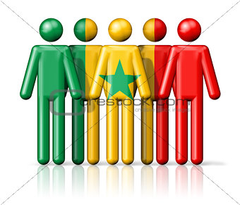 Flag of Senegal on stick figure