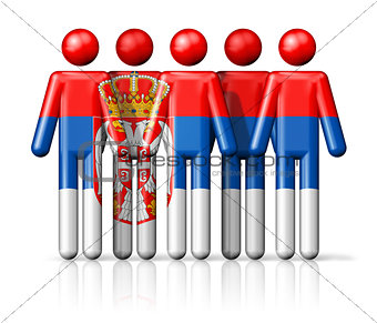 Flag of Serbia on stick figure