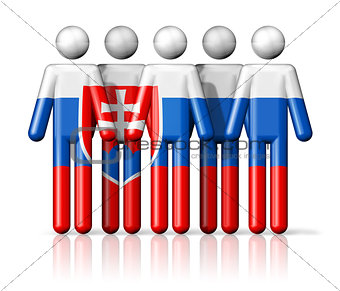 Flag of Slovakia on stick figure