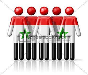 Flag of Syria on stick figure