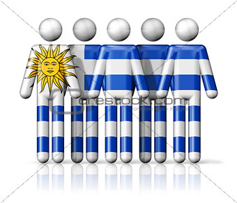 Flag of Uruguay on stick figure