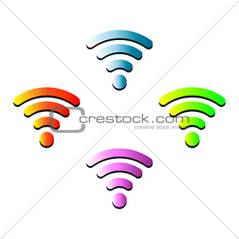vector wifi wireless hotspot internet signal symbol icon collection