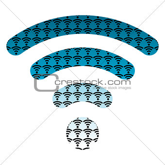 wifi wireless hotspot internet signal symbol icon  blue