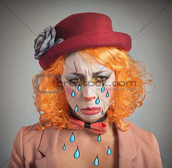 Theatrical sad clown