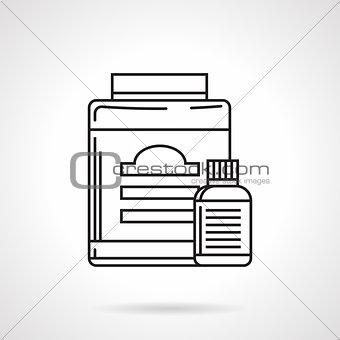 Supplements containers line vector icon