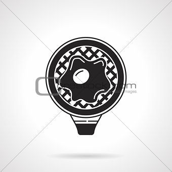 Fried egg black vector icon