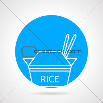Rice pack round vector icon