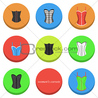 Women's corsets icons