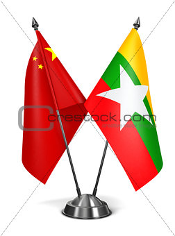 China and Myanmar - Miniature Flags.