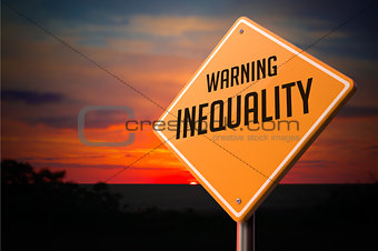 Inequality on Warning Road Sign.