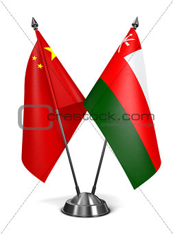 China and Oman - Miniature Flags.