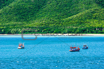 Green island and sea nature landscape