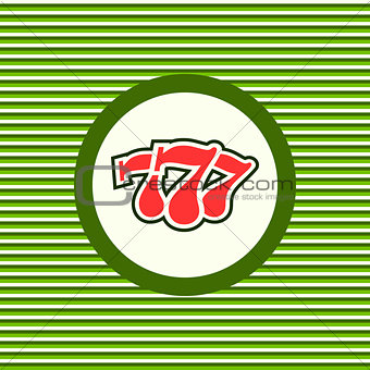 Casino three sevens color flat icon