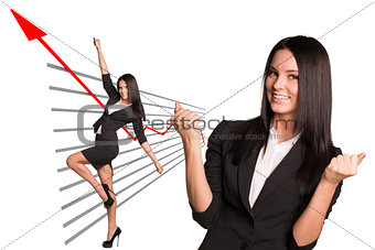 Businesswoman and graphical chart