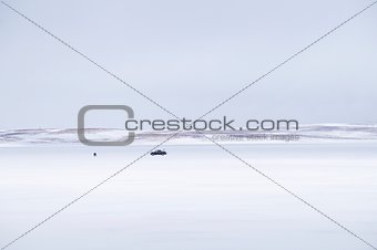 Frozen lake fishing