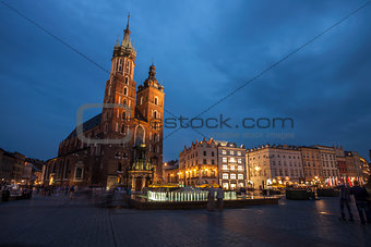 Church of St. Mary in Krakow Main Market Square 